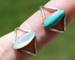 sterling silver ring lot X2 turquoise pearl SUNBURST STERLING size 3.5 - £38.53 GBP