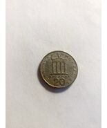 1976 Greece 20 Drachmai Coin Temple of Apollo Pericles Bust Collectible - $51.54 MXN