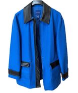 Doncaster Collection Jacket Blazer Leather Trim Cotton Wool Size 8 Profe... - $597.10 MXN