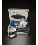 SONY PS4 SLIM SYSTEM CUH-2215B 1TB Bundle Controller Cords 5 Games Far C... - £154.22 GBP
