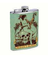 Memento Mori Skull 8oz Stainless Steel Hip Flask Drinking Liquor - $16.78