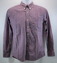 MS) Men&#39;s Uniqlo Red White Blue Plaid Button Up Casual Long Sleeve Shirt XS - $24.74