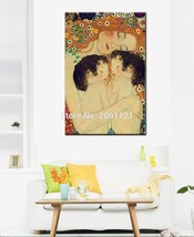 Hand-painted master oil painting Gustav Klimt famous Reproduction Mother And Chi - £109.62 GBP - £144.12 GBP