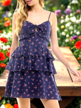 City Studios Juniors' Floral Print Tiered Sleeveless Fit &amp; Flare Dress L... - $19.31