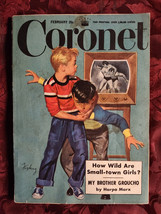 Coronet February 1951 Groucho Harpo Marx 50s Tv Shows Great Composers - £12.79 GBP