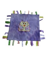 Purple Tye Dye Green Owl Tags Lovey Security Baby Blanket Nunu Minky 12&quot;... - £11.20 GBP