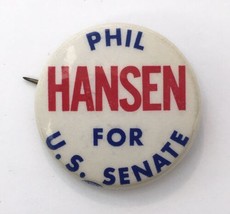Phil Hansen Minnesota Republican US Senate nominee 1972 political pin bu... - £4.74 GBP