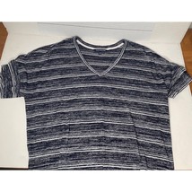 Calvin Klein Jeans Gray White Striped V-Neck Dolman Half Sleeve Shirt Wo... - $24.99