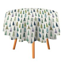 Mondxflaur Cartoon Tree Tablecloth Round Kitchen Dining for Table Decor Home - £12.78 GBP+