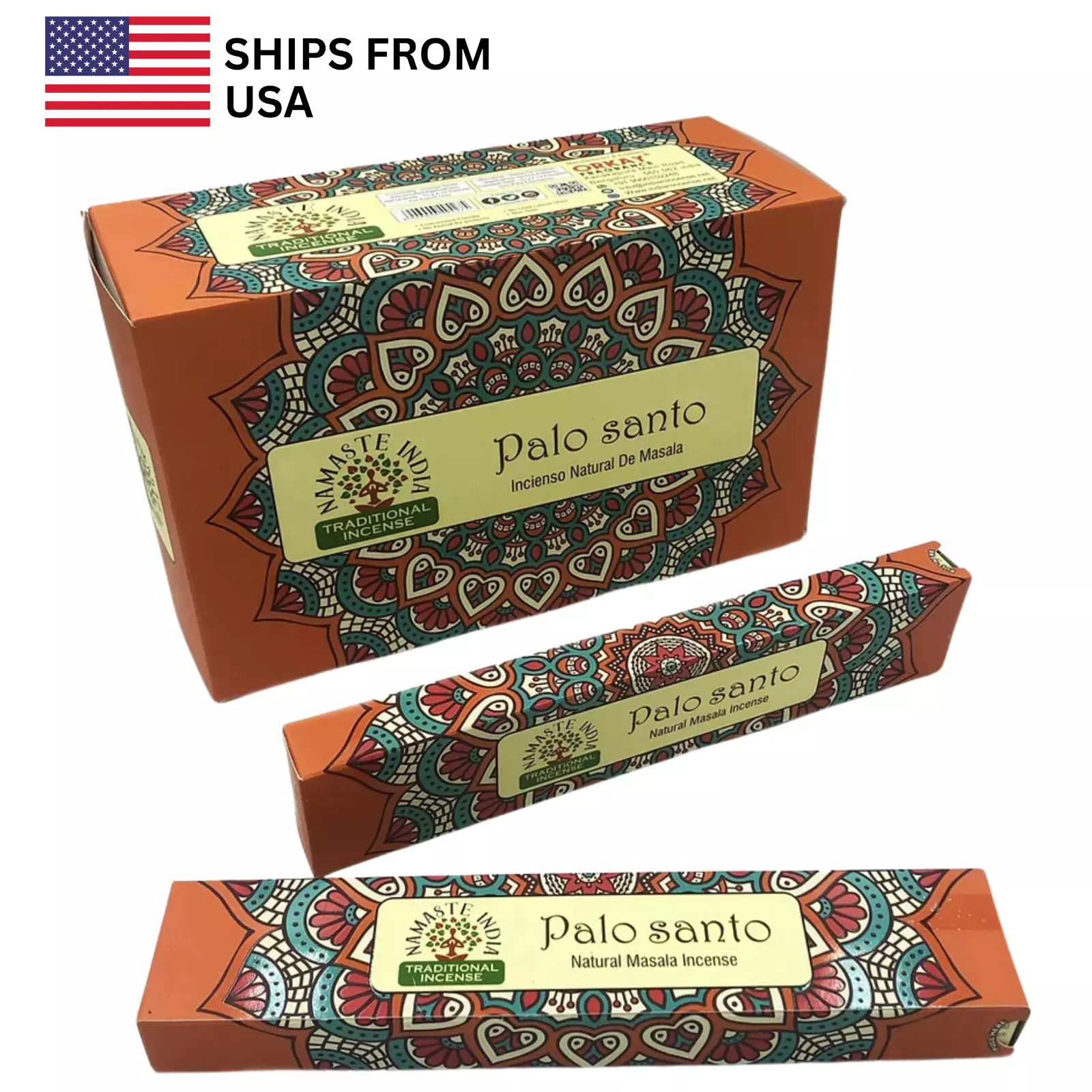 Namaste India Palo Santo Incense Sticks Agarbatti (180 g Box) 12 Packs - $32.91 CAD