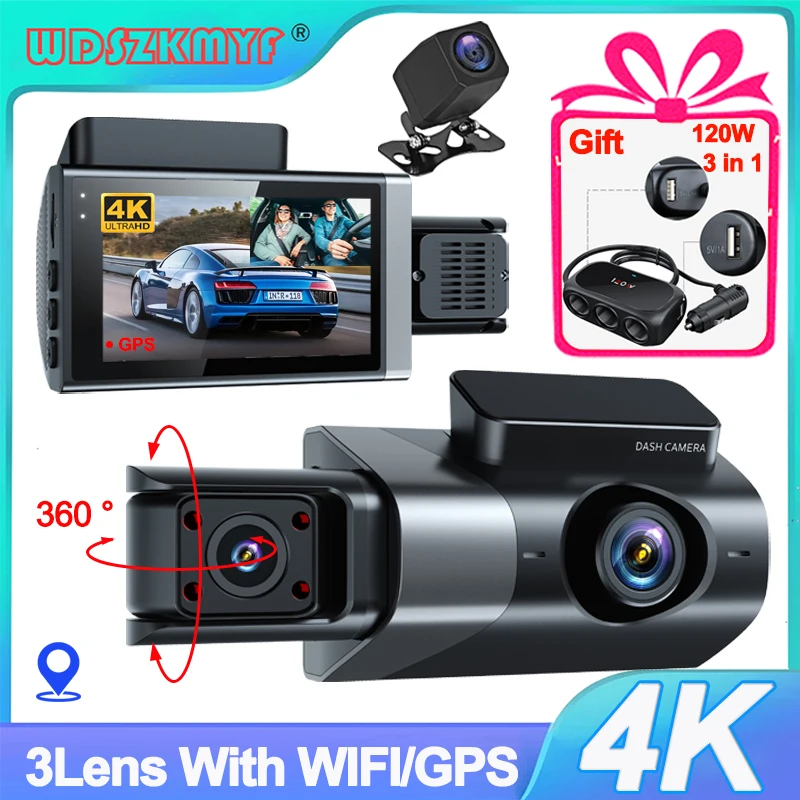 4K Car Dvr in the Car Dash Cam for Cars GPS Front Camera for Vehicle Rear View - £31.83 GBP+