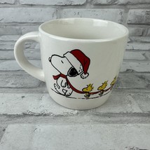 Peanuts Snoopy &amp; Woodstock Christmas Coffee Mug Stoneware Modern Gourmet... - $19.20 CAD