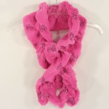 Toby &amp; Me Girls Pink Faux Fur Scarf Hearts Sequins Valentines Day Size 4... - £7.11 GBP