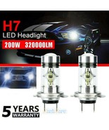 2X H7 Led Headlight High Low Beam Bulb Kit 6000K White 200W 320000Lm Fog... - £20.82 GBP