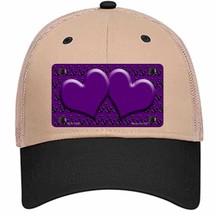 Purple Black Anchor Purple Heart Center Novelty Khaki Mesh License Plate Hat - £23.24 GBP