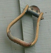 Western Stirrup Metal Banded Leather Tread Cowboy Horse Tack Southwest W... - $24.74