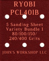 RYOBI PCL401B - 80/100/150/240/400 Grits - 5 Sandpaper Variety Bundle I - $4.99