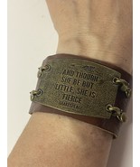 Shakespeare Leather Bracelet Brass Sentiment - She is Fierce - £25.49 GBP