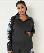 VS VICTORIAS SECRET PINK PERFECT QUARTER ZIP SWEATER JACKET BLACK SHINE ... - £27.15 GBP