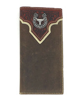 Premium Genuine Leather Longhorn Mens Long Wallet Checkbook in 3 Colors - £17.19 GBP