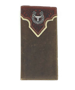 Premium Genuine Leather Longhorn Mens Long Wallet Checkbook in 3 Colors - $30.07 CAD