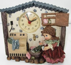 DECORATIVE QUARTZ NOVELTY DESK SHELF MANTEL CLOCK SWEET HOME CLOTHES WAS... - $8.00