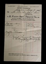 Antique Receipt Albany NY B Payn&#39;s Son&#39;s Tobacco Co. 1908 Rare Ephemera - $24.99