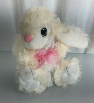 Dan Dee Cream Easter Bunny Pink Bow Rabbit Plush Soft Toy 6" 2017 - £11.54 GBP