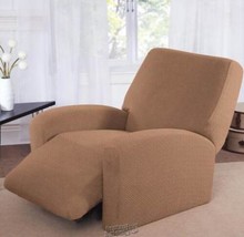 Mason Stretch Basketweave Recliner Slipcover Sand Polyester Fits up to 8... - $37.99