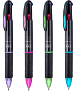 4 Pack 0.7Mm 4-In-1 Multicolor Ballpoint Pen，4-Color Retractable Ballpoi... - £7.36 GBP