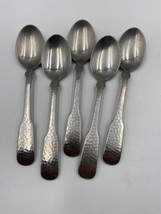 Set of 5 Towle Stainless Steel HAMMERSMITH 18/8 gauge Soup / Dessert Spoons - $89.99