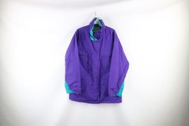 Vintage 90s LL Bean Womens Large Distressed Full Zip Parka Jacket Purple USA - £39.43 GBP