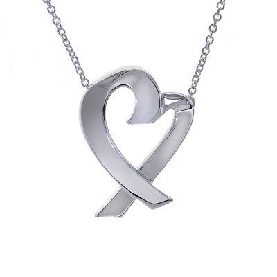 Tiffany & Co. Paloma Picasso Loving Heart Sterling Silver Pendant on 18" Chain - $157.41