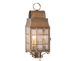 WEATHERED BRASS OUTDOOR POST LIGHT Classic Colonial Lantern with HANDMAD... - $489.95