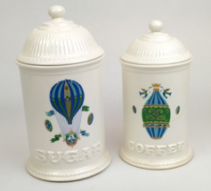 Georges Briard Fancy Free Hot Air Balloons Porcelain Canisters Sugar/Cof... - $173.24