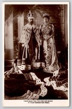RPPC Their Majesties The King &amp; Queen In Their Coronation Robes Postcard R23 - £9.45 GBP