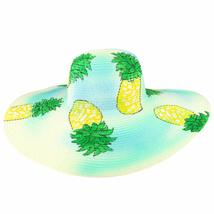 Trendy Apparel Shop Colorful Pineapple Summer Paper Braid Wide Brim Sun Hat - Mu - £19.76 GBP