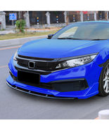 1 Set Black Front Bumper Spoiler Kit Blue Cover For Honda Civic 2019-202... - $287.36