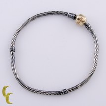 PANDORA Argent Sterling &amp; 14k or Jaune Chaîne Serpent Bracelet 8 3/8 &quot; - $7,207.50 MXN