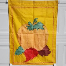 Fall Pumpkin Double Sided Appliqued 100% Nylon Garden Flag Decor  38.75&quot;... - $13.98