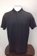 Perry Ellis Big &amp; Tall Men&#39;s Black Ss Cotton Blend Polo Shirt, Size L - £9.01 GBP