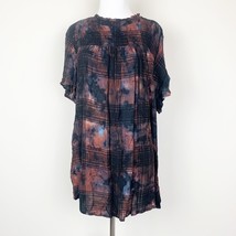 Torrid Womens Blouse Red &amp; Blue Size 2 Crinkle Gauze Smocked Flutter Sle... - $14.22