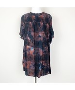 Torrid Womens Blouse Red &amp; Blue Size 2 Crinkle Gauze Smocked Flutter Sle... - $260.77 MXN