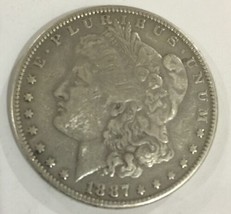 1887 Morgan Silver Dollar, 90% Silver Coin Fine Details - £43.32 GBP