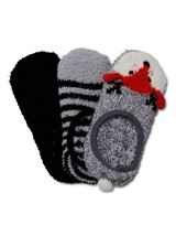 Secret Treasures Women&#39;s Cozy Fuzzy Liner Socks 3 Pair Shoe 4-10 Brown Reindeer - £9.87 GBP
