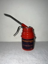 Vintage Marathon Oil 1/4 Pint Oil Can Hand Pump Trigger Made in India - $20.79