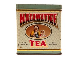 Rare Vintage Tea Tin - Mazawattee Litho Metal Box with Hinged Lid - £33.63 GBP