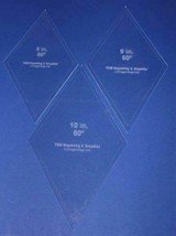 Diamond Templates 3 Piece Set 8", 9", 10" - Clear 1/8" 60 Degree - £28.60 GBP