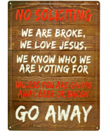 Beer and Bacon, No Soliciting Metal Sign - $12.86