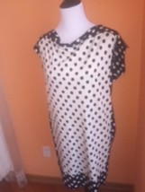 Pre-owned DIANE VON FURSTENBERG Black White Polka Dot Zippers Dress Slin... - $88.11